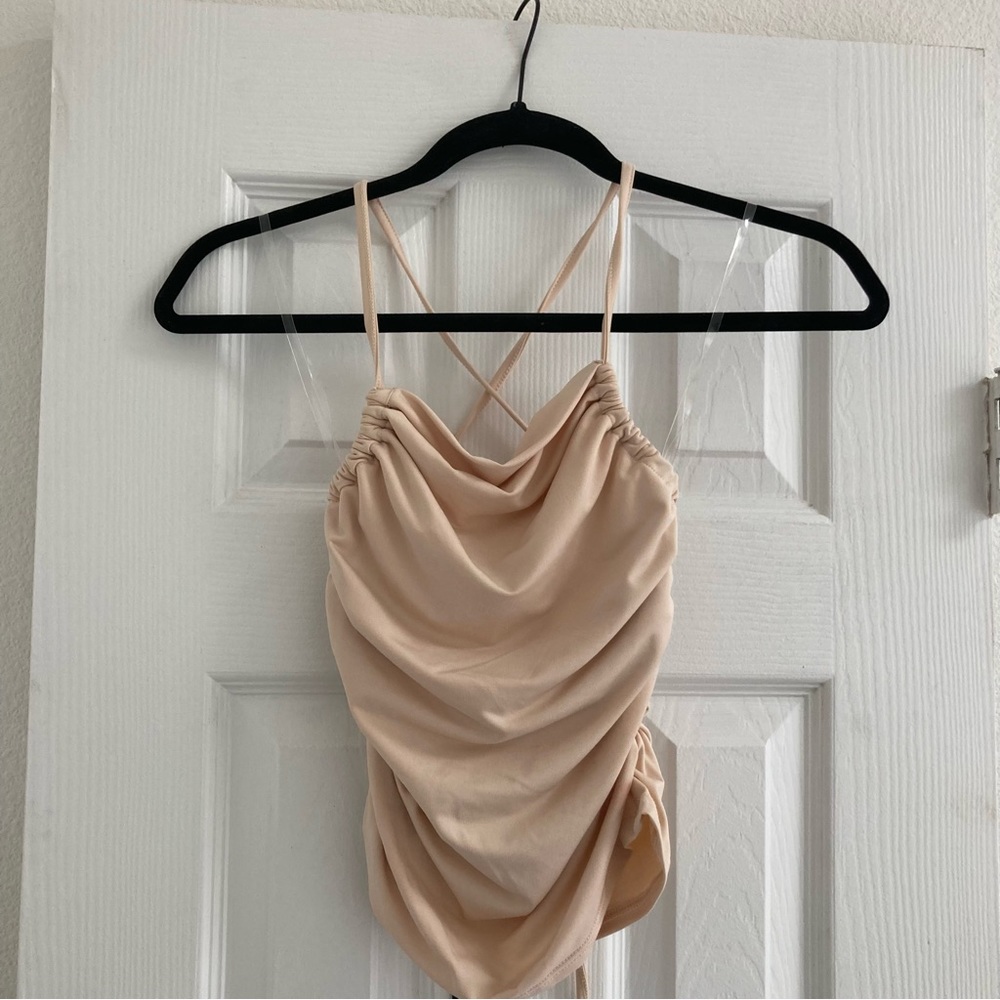 Taupe tie top